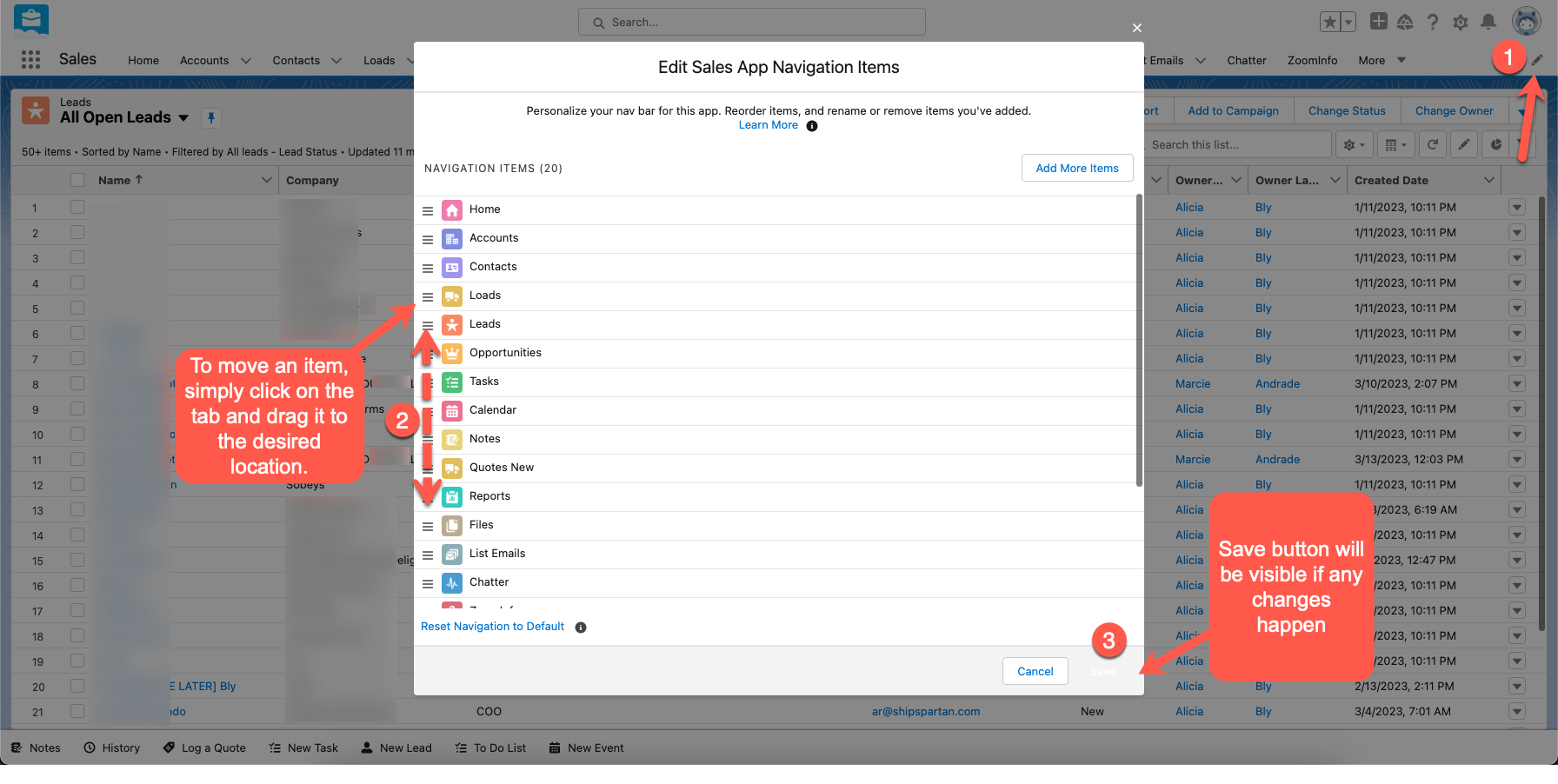 Navigation Items